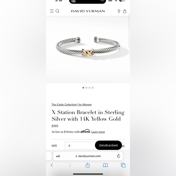 David Yurman Jewelry - New David Yurman X Station Bracelet in Sterling Silver with 14K Yellow Gold